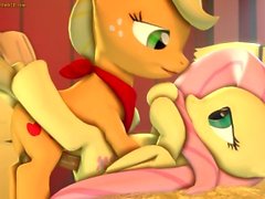 mlp 3d futa ponies applejack x fluttershy sfm