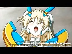 Monster anime pokes a hentai warrior girl