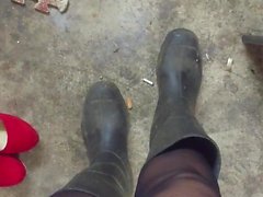 Stockings and Wellington Boots